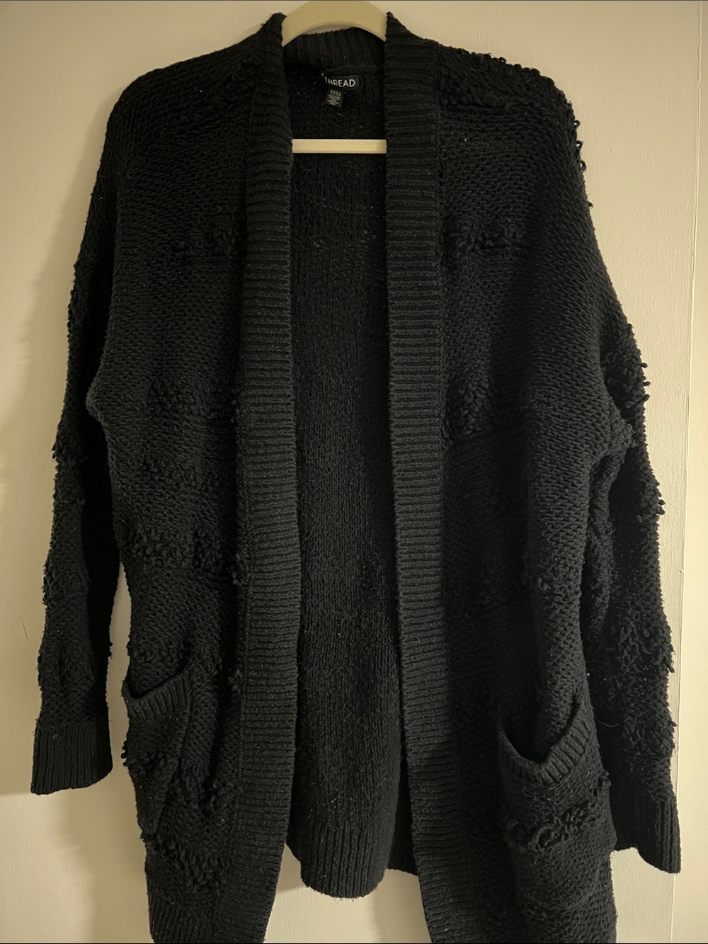 Open-Front Knit Cardigan Sweater